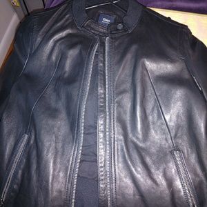 GAP Moto Black Leather Jacket